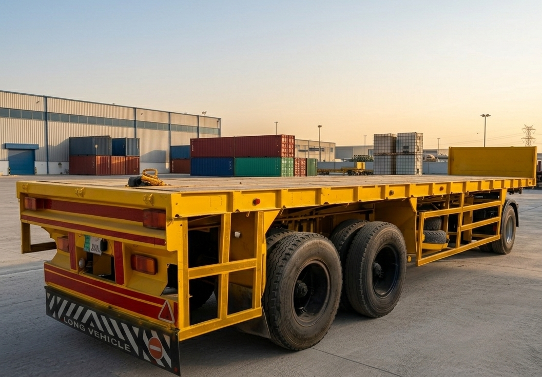 Heavy duty multi-axle flatbed trailer for industrial transport UAE